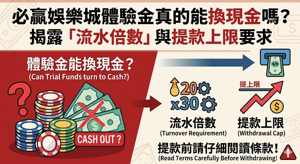 必贏娛樂城體驗金真的能換現金嗎？揭露「流水倍數」與提款上限要求